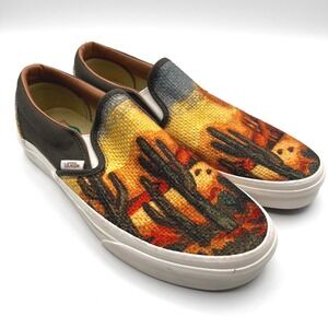 Vans Classic Slip On Desert Cactus Landscape Graphic Sneakers Shoes 7.5‎ Mens